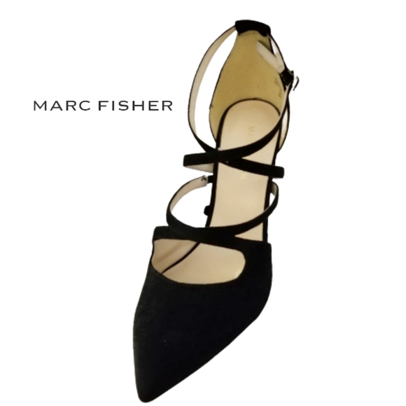 black suede strappy heels